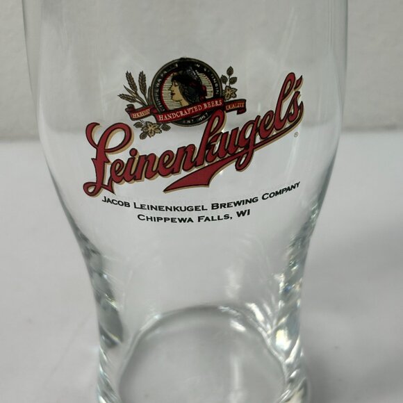 Leinenkugels Beer Glass Pint Maiden Head Logo 16 oz Tulip Chippewa Falls WI - Picture 2 of 9